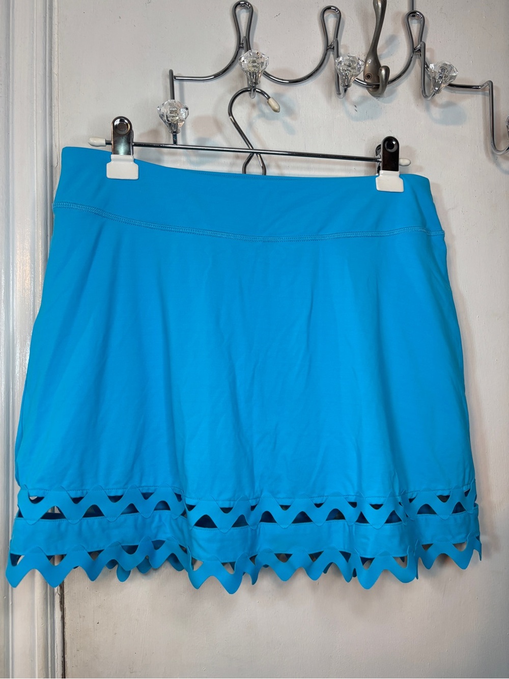 Lilly Pulitzer Bright Turquoise Laser-Cut Hem Athletic Skort